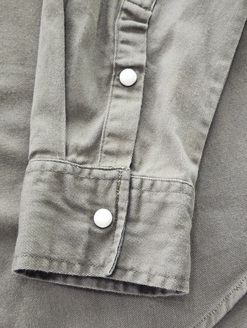 True Religion Olive Green Overshirt Shacket Snap Button Shirt Men XL